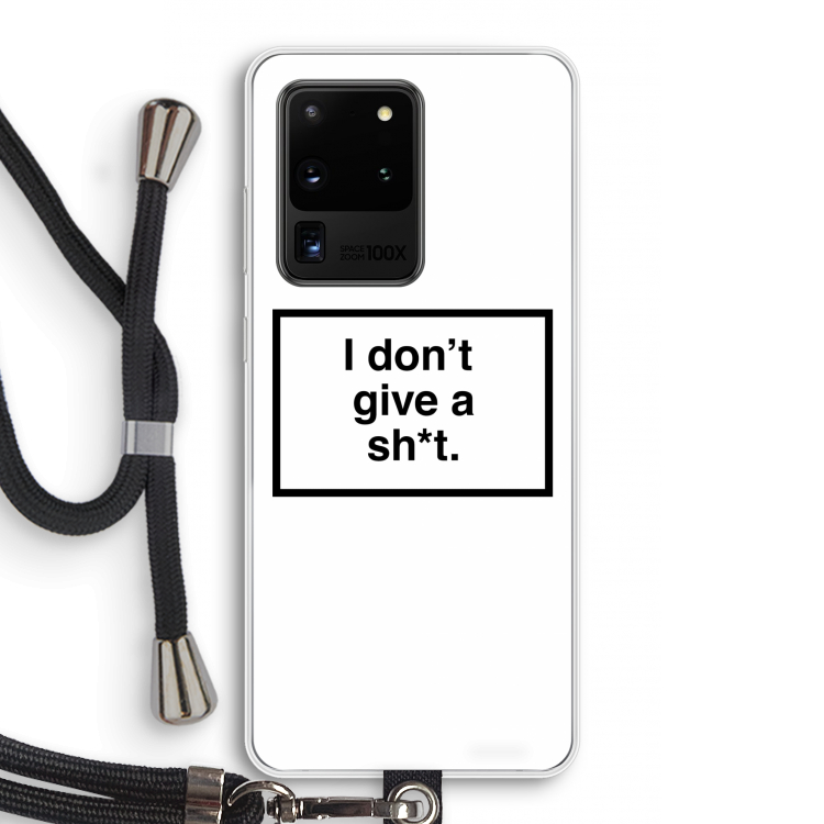Don't give a shit: Samsung Galaxy S20 Ultra Transparant Hoesje met koord