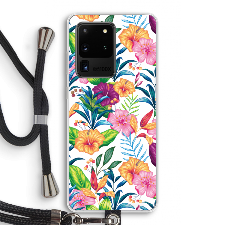 Tropisch 2: Samsung Galaxy S20 Ultra Transparant Hoesje met koord