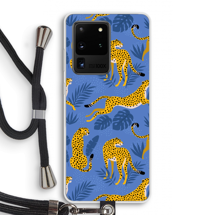 Luipaard: Samsung Galaxy S20 Ultra Transparant Hoesje met koord