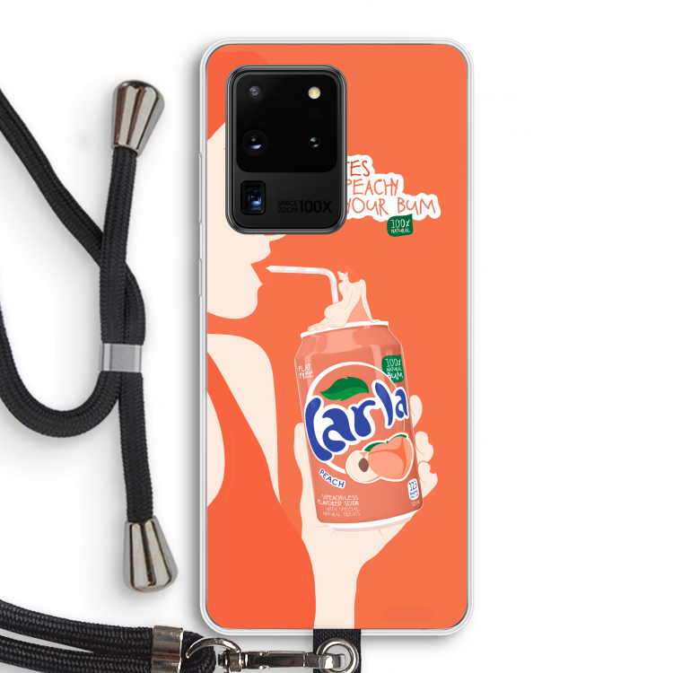 Peach please!: Samsung Galaxy S20 Ultra Transparant Hoesje met koord