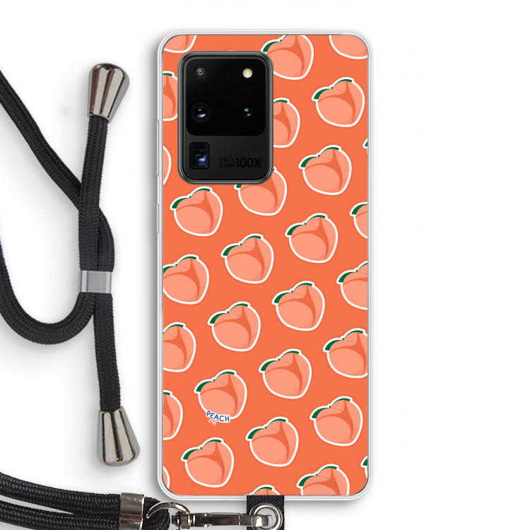 Just peachy: Samsung Galaxy S20 Ultra Transparant Hoesje met koord