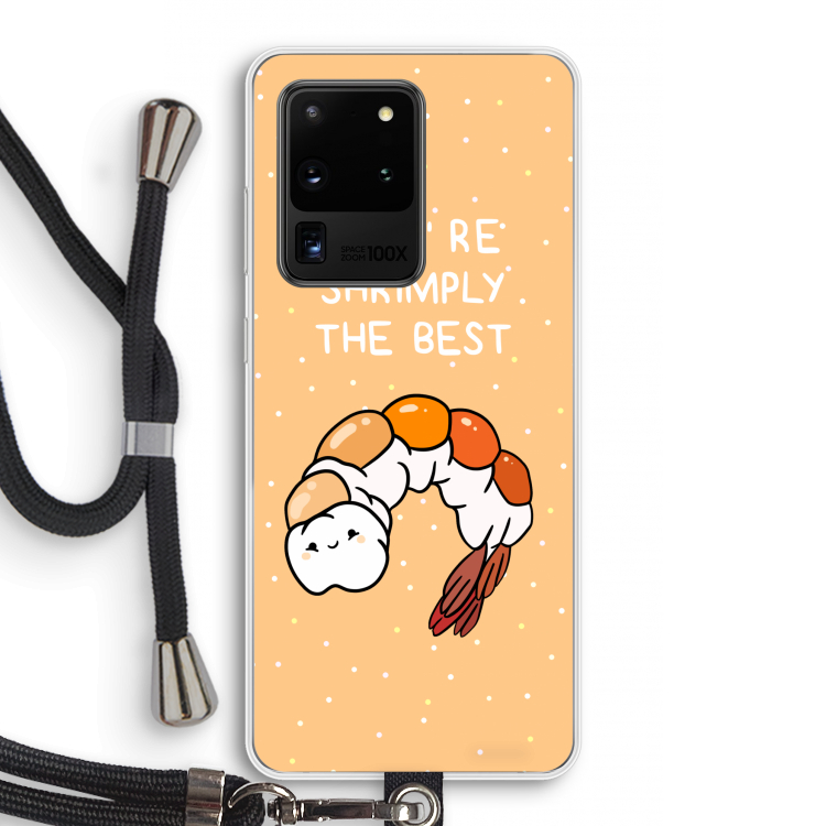 You're Shrimply The Best: Samsung Galaxy S20 Ultra Transparant Hoesje met koord