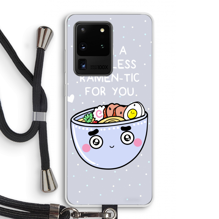 I'm A Hopeless Ramen-Tic For You: Samsung Galaxy S20 Ultra Transparant Hoesje met koord