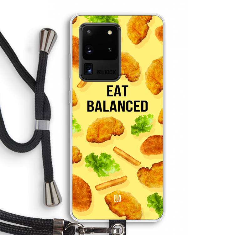 Eat Balanced: Samsung Galaxy S20 Ultra Transparant Hoesje met koord