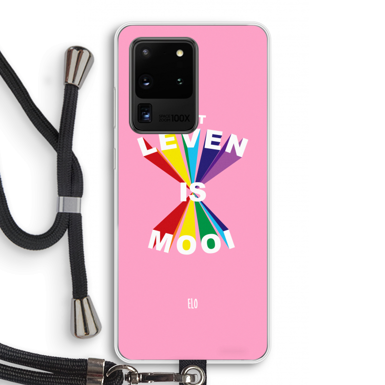 Het Leven Is Mooi: Samsung Galaxy S20 Ultra Transparant Hoesje met koord