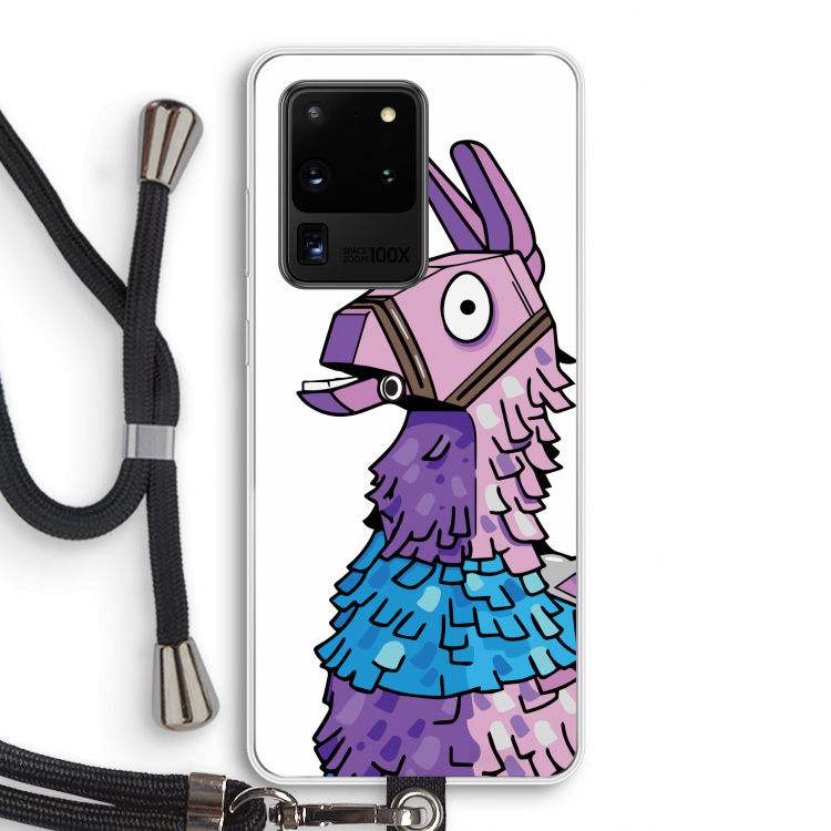 Lama: Samsung Galaxy S20 Ultra Transparant Hoesje met koord