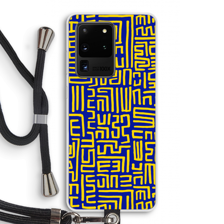 Majorelle Blue Print: Samsung Galaxy S20 Ultra Transparant Hoesje met koord