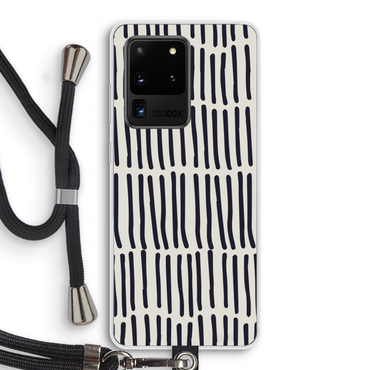 Moroccan stripes: Samsung Galaxy S20 Ultra Transparant Hoesje met koord