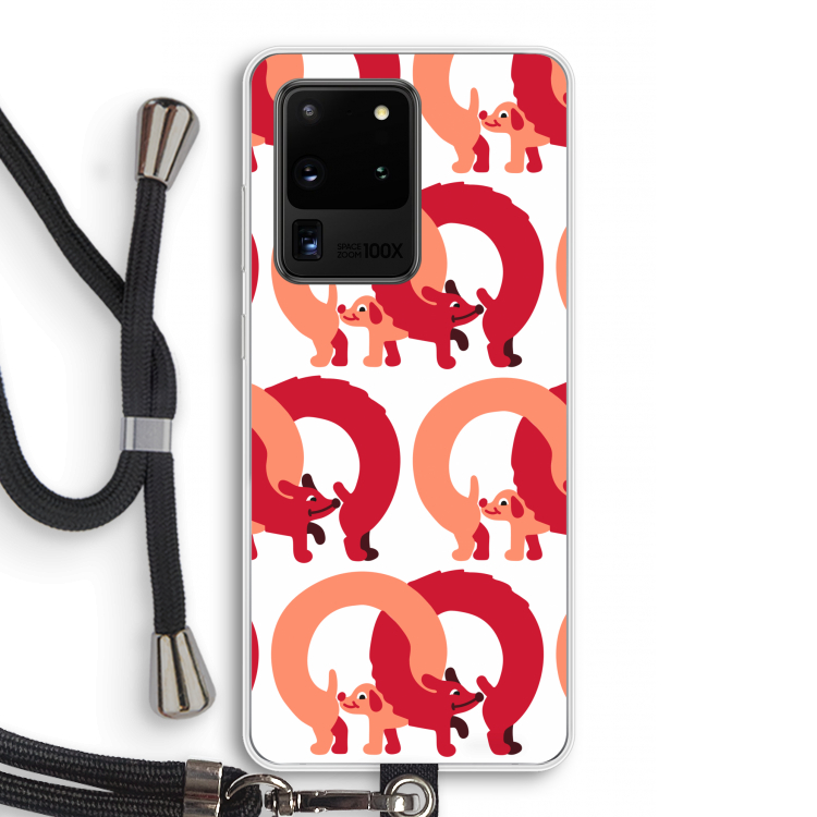 Dogs: Samsung Galaxy S20 Ultra Transparant Hoesje met koord