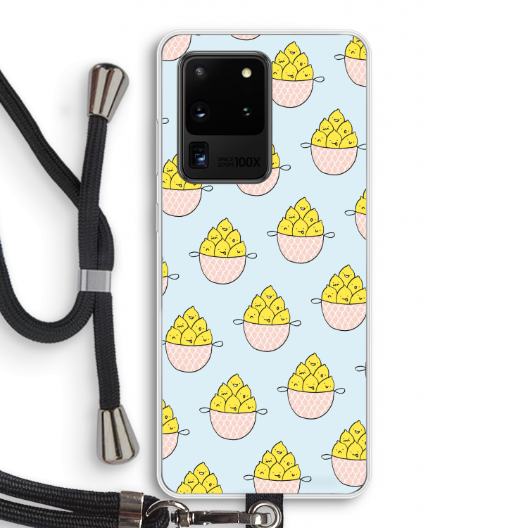 Citroenen: Samsung Galaxy S20 Ultra Transparant Hoesje met koord