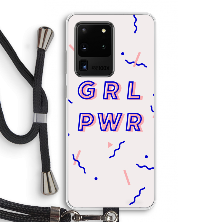GRL PWR: Samsung Galaxy S20 Ultra Transparant Hoesje met koord