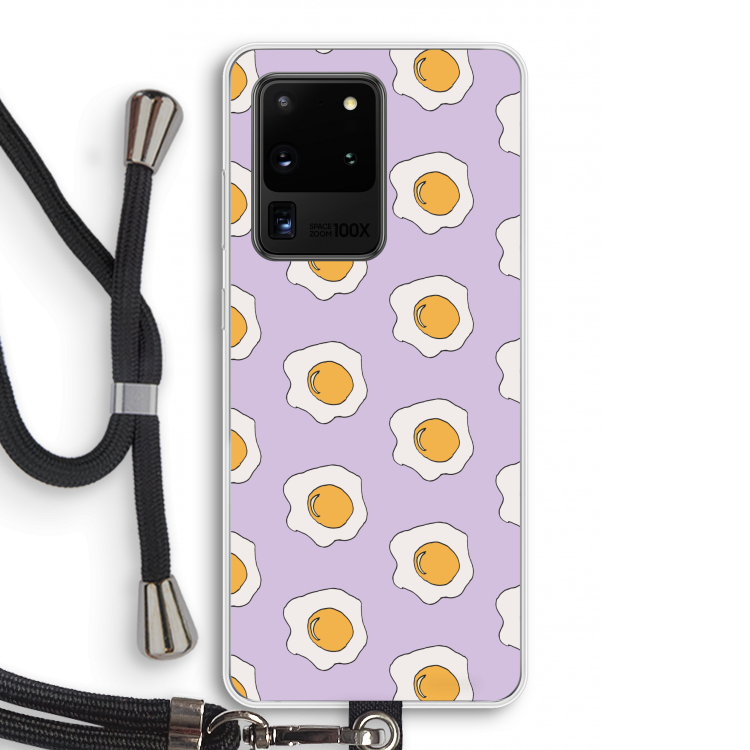 Bacon to my eggs #1: Samsung Galaxy S20 Ultra Transparant Hoesje met koord