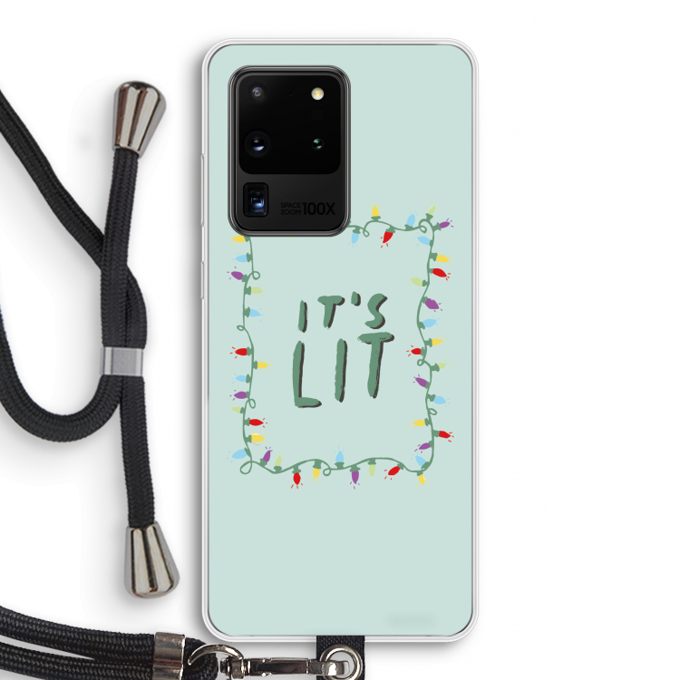 It's Lit: Samsung Galaxy S20 Ultra Transparant Hoesje met koord