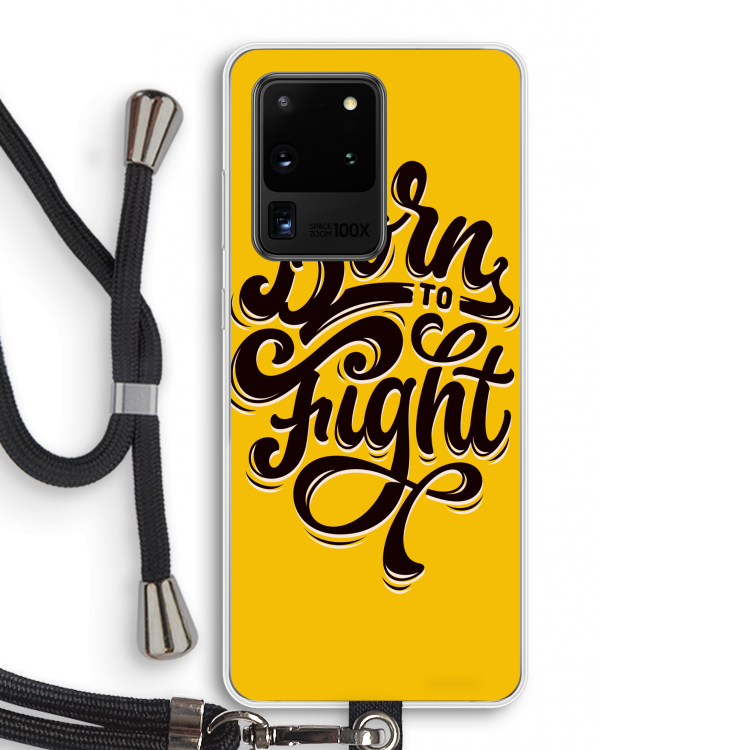 Born to Fight: Samsung Galaxy S20 Ultra Transparant Hoesje met koord