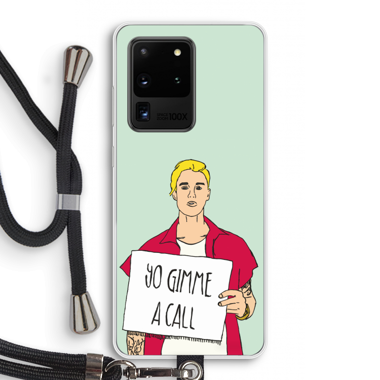 Gimme a call: Samsung Galaxy S20 Ultra Transparant Hoesje met koord