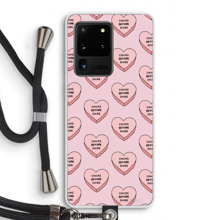 Chicks before dicks: Samsung Galaxy S20 Ultra Transparant Hoesje met koord