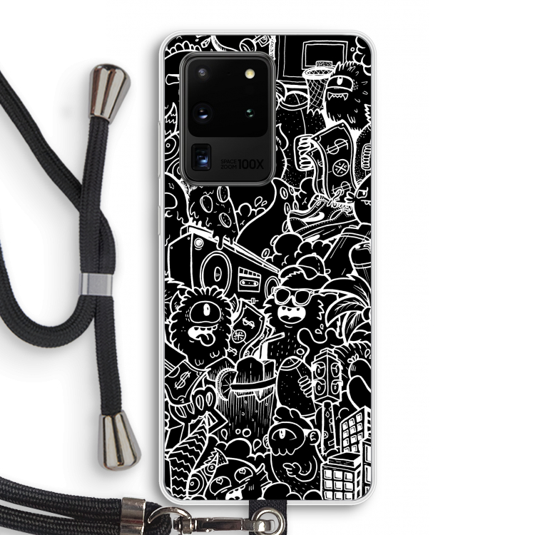 Vexx Black City : Samsung Galaxy S20 Ultra Transparant Hoesje met koord