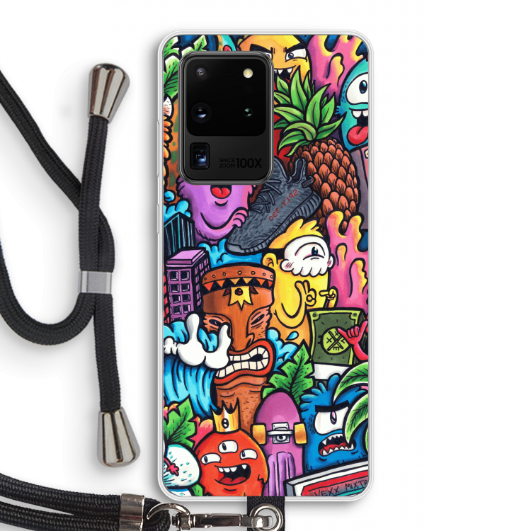 Vexx Mixtape: Samsung Galaxy S20 Ultra Transparant Hoesje met koord