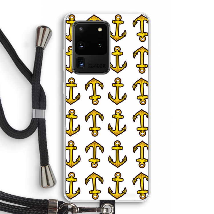 Musketon Anchor: Samsung Galaxy S20 Ultra Transparant Hoesje met koord