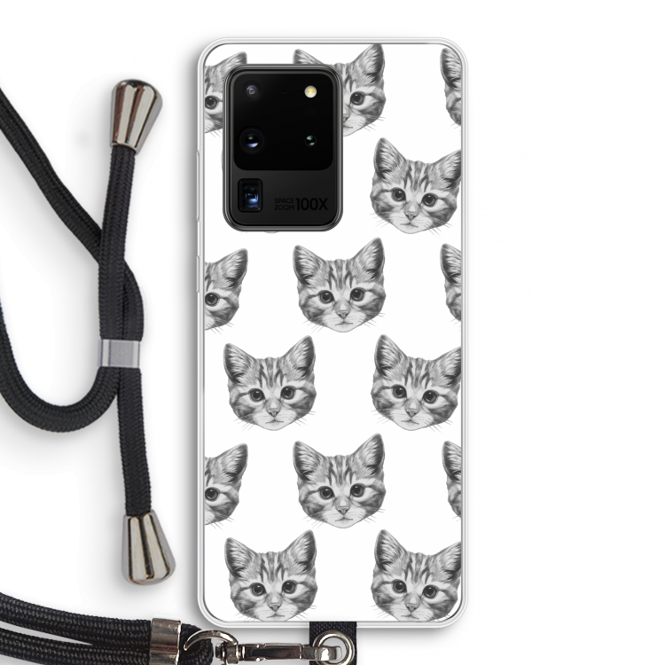 Kitten: Samsung Galaxy S20 Ultra Transparant Hoesje met koord