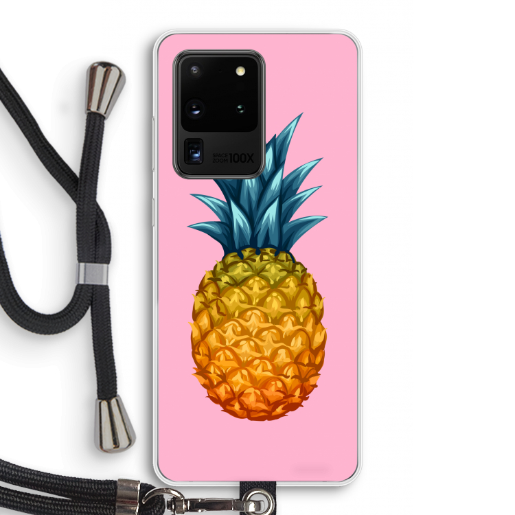 Grote ananas: Samsung Galaxy S20 Ultra Transparant Hoesje met koord