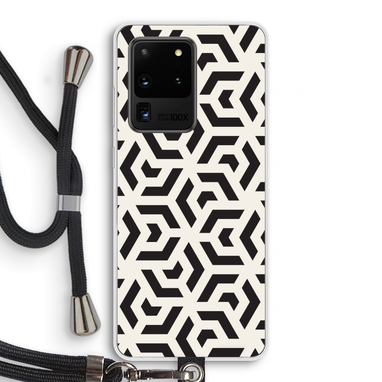 Crazy pattern: Samsung Galaxy S20 Ultra Transparant Hoesje met koord