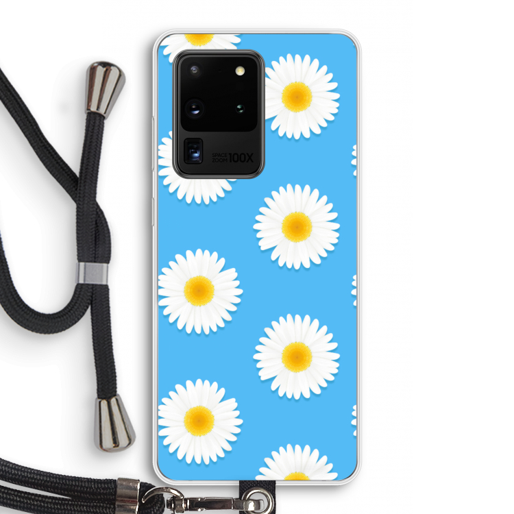 Margrietjes: Samsung Galaxy S20 Ultra Transparant Hoesje met koord