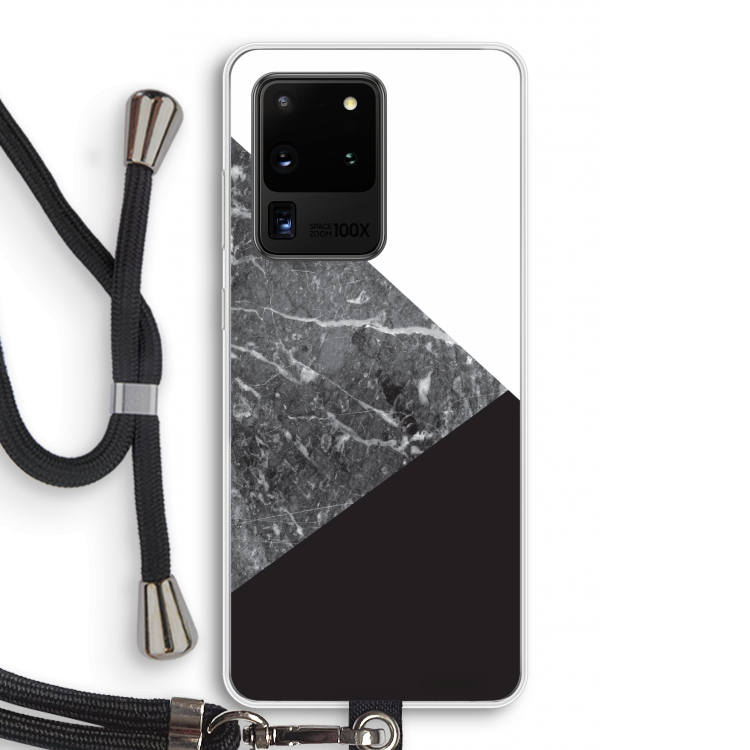 Combinatie marmer: Samsung Galaxy S20 Ultra Transparant Hoesje met koord