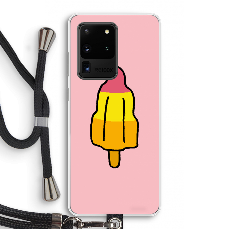 Raketijsje: Samsung Galaxy S20 Ultra Transparant Hoesje met koord