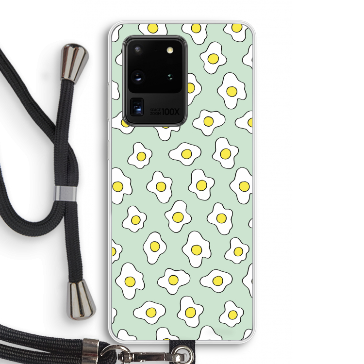 Spiegeleitjes: Samsung Galaxy S20 Ultra Transparant Hoesje met koord