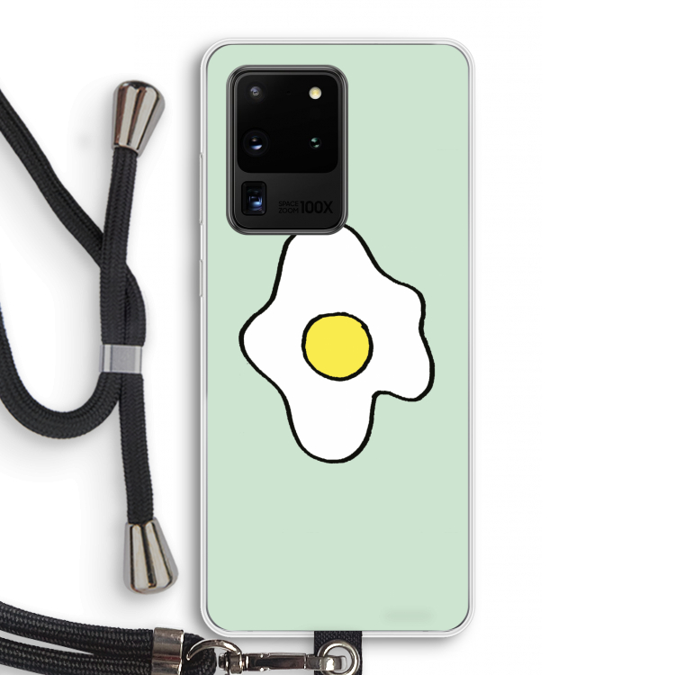Spiegelei: Samsung Galaxy S20 Ultra Transparant Hoesje met koord
