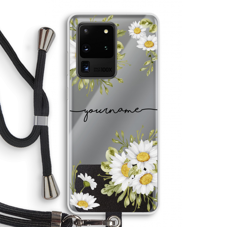 Daisies: Samsung Galaxy S20 Ultra Transparant Hoesje met koord