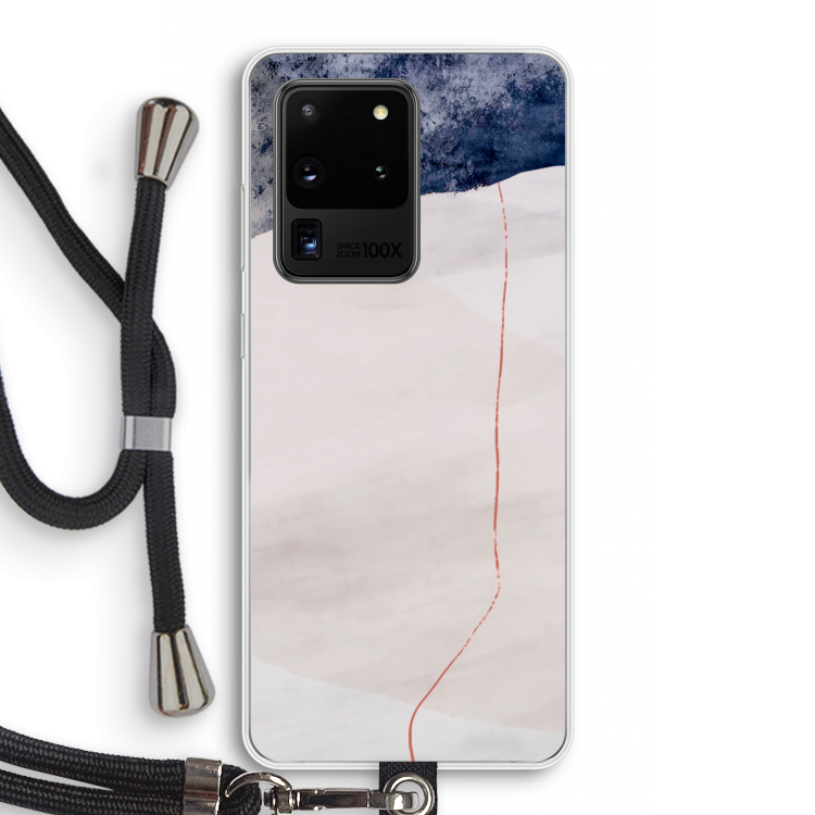 Stone White: Samsung Galaxy S20 Ultra Transparant Hoesje met koord