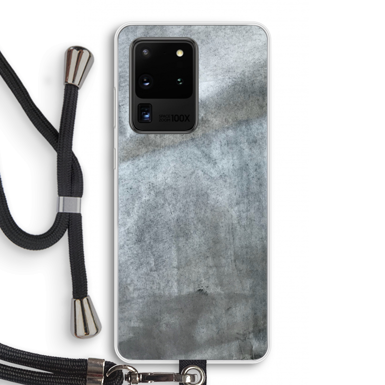 Grey Stone: Samsung Galaxy S20 Ultra Transparant Hoesje met koord