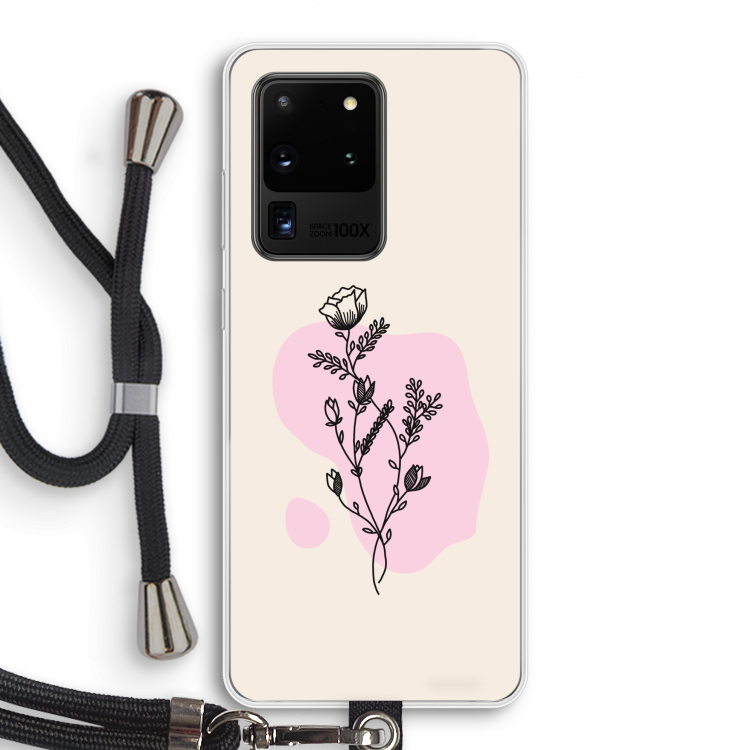 Roses are red: Samsung Galaxy S20 Ultra Transparant Hoesje met koord