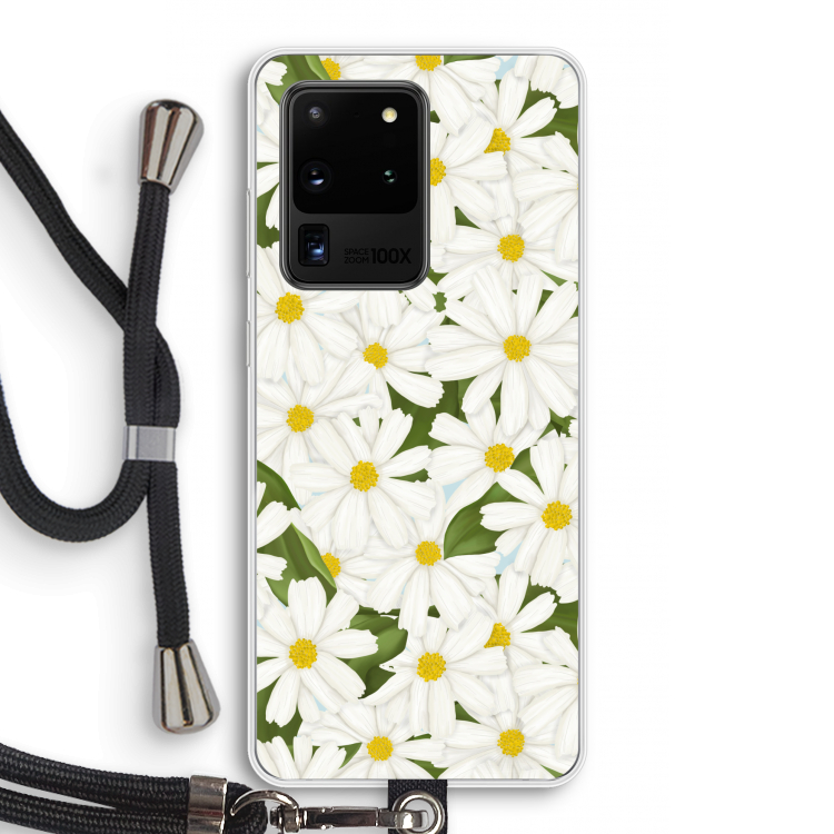 Summer Daisies: Samsung Galaxy S20 Ultra Transparant Hoesje met koord