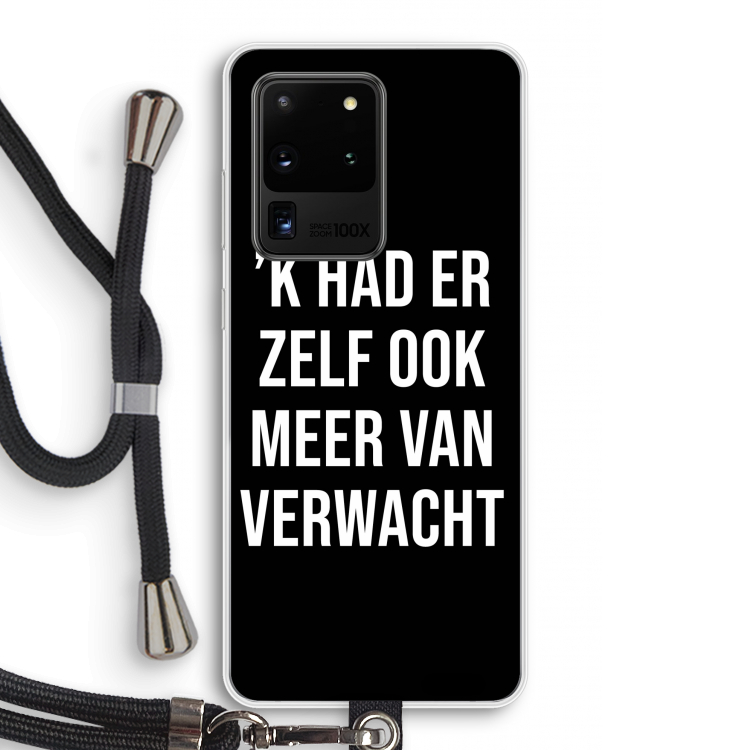 Meer verwacht - Zwart: Samsung Galaxy S20 Ultra Transparant Hoesje met koord