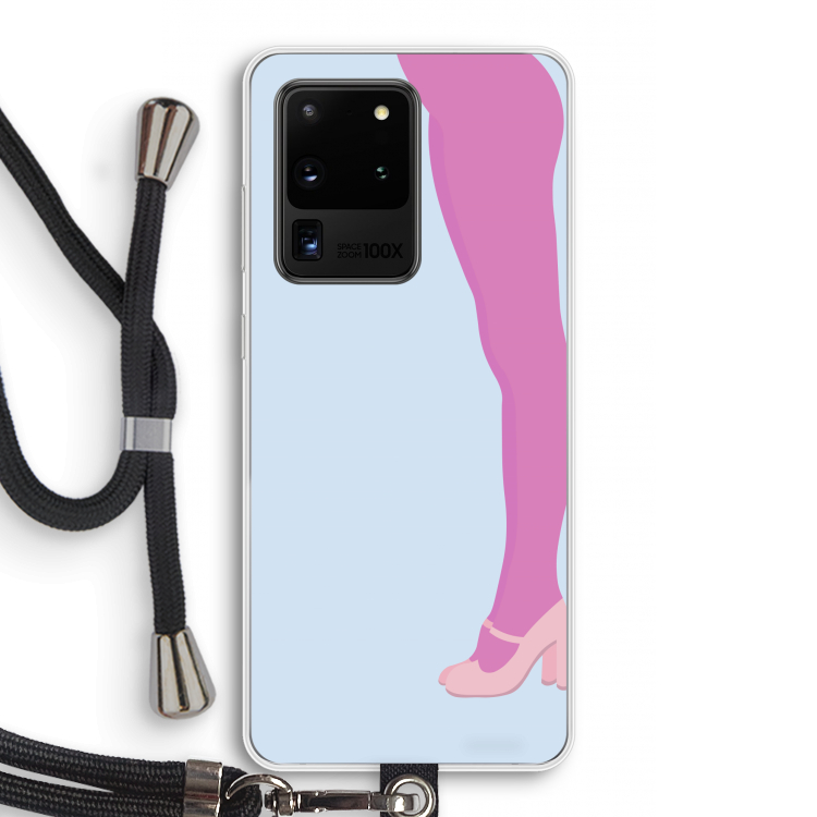 Pink panty: Samsung Galaxy S20 Ultra Transparant Hoesje met koord