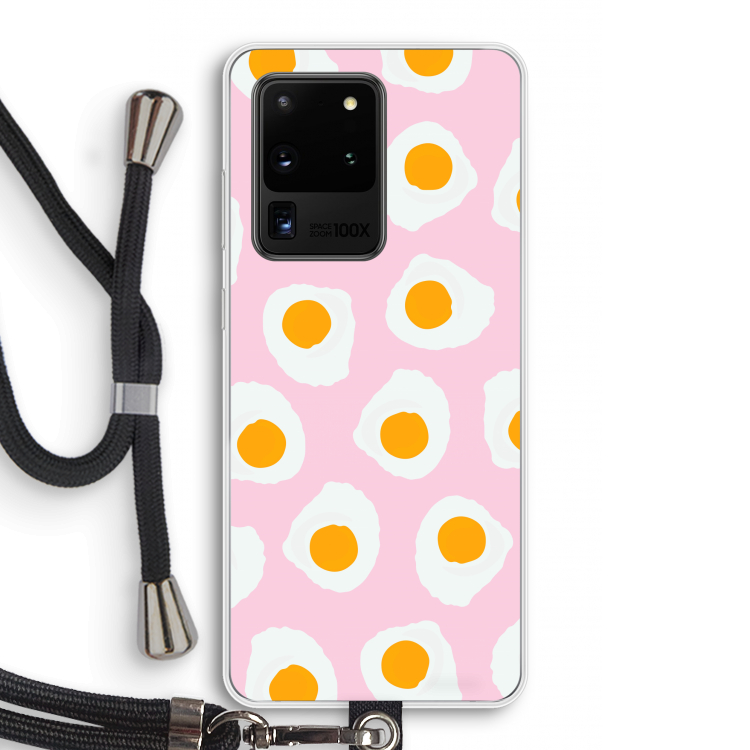 Dancing eggs: Samsung Galaxy S20 Ultra Transparant Hoesje met koord