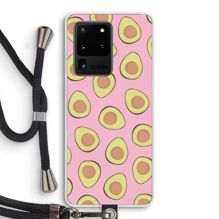Dancing avocados: Samsung Galaxy S20 Ultra Transparant Hoesje met koord