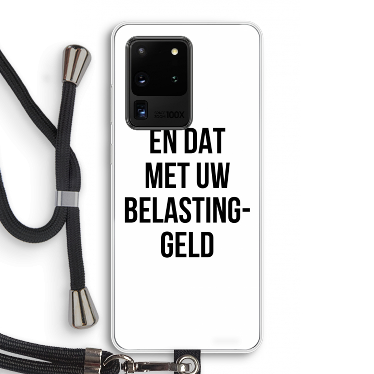 Belastinggeld: Samsung Galaxy S20 Ultra Transparant Hoesje met koord