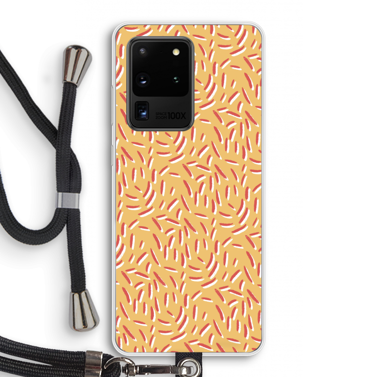 Camouflage: Samsung Galaxy S20 Ultra Transparant Hoesje met koord