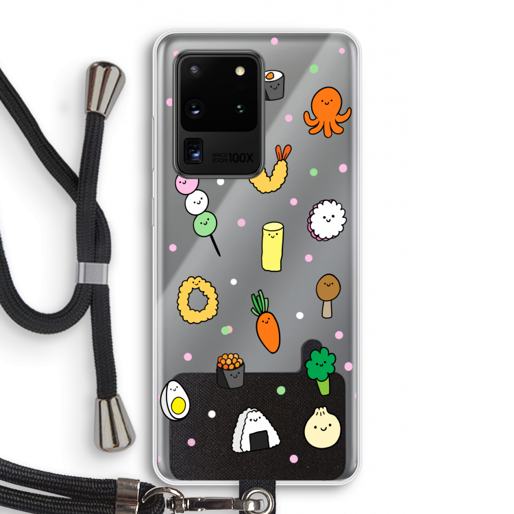 Happy bento friends: Samsung Galaxy S20 Ultra Transparant Hoesje met koord