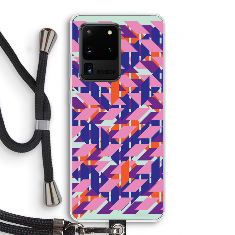 Skew Blush 3: Samsung Galaxy S20 Ultra Transparant Hoesje met koord