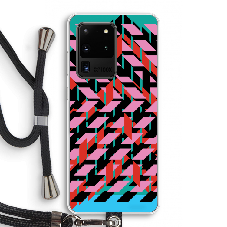 Skew Blush 2: Samsung Galaxy S20 Ultra Transparant Hoesje met koord