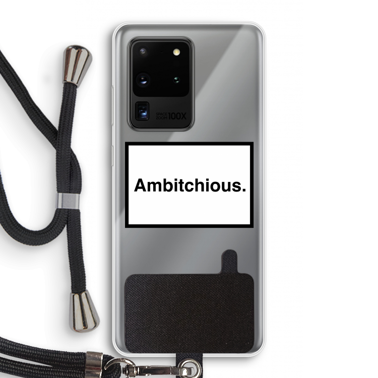 Ambitchious: Samsung Galaxy S20 Ultra Transparant Hoesje met koord
