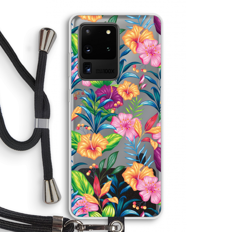 Tropisch 2: Samsung Galaxy S20 Ultra Transparant Hoesje met koord