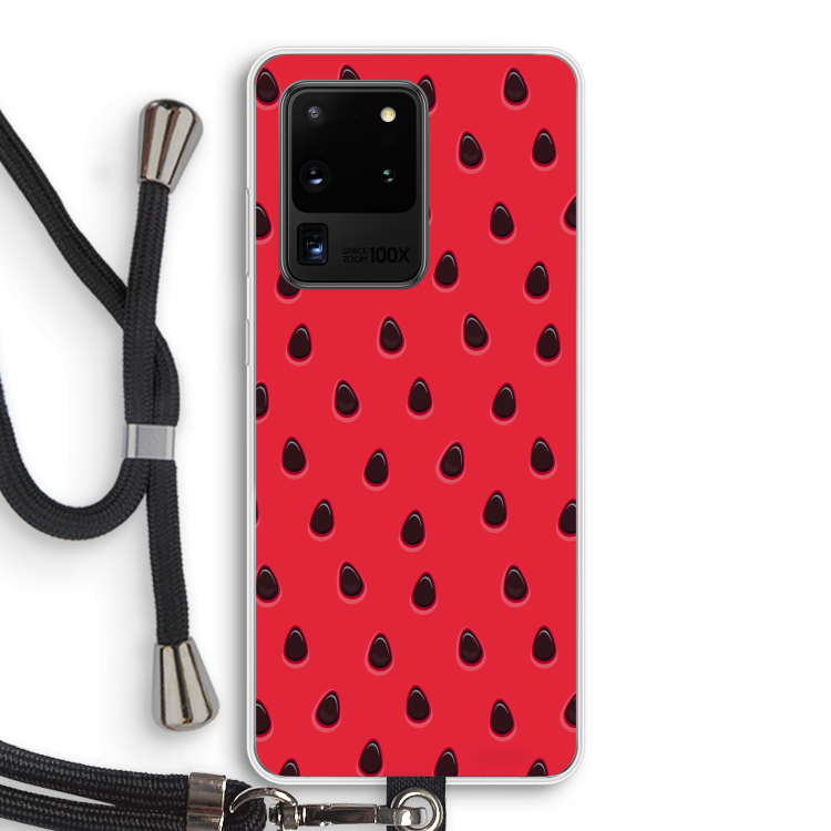 Watermelon: Samsung Galaxy S20 Ultra Transparant Hoesje met koord