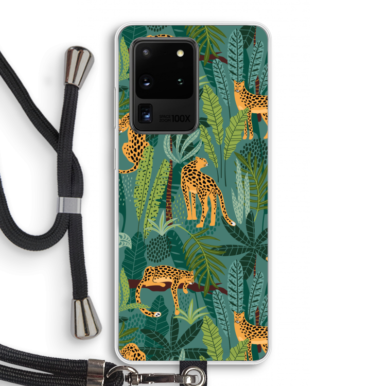 Luipaard 2: Samsung Galaxy S20 Ultra Transparant Hoesje met koord