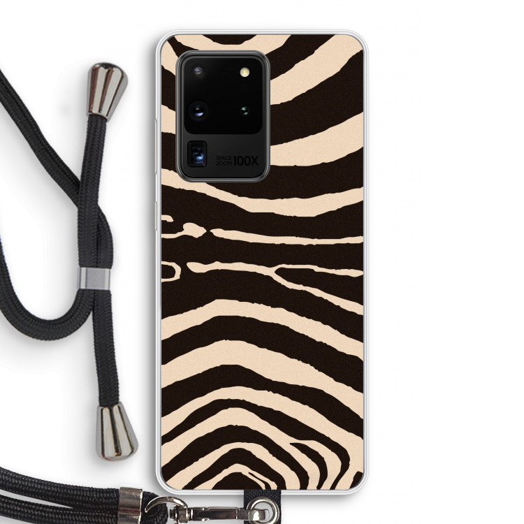 Arizona Zebra: Samsung Galaxy S20 Ultra Transparant Hoesje met koord